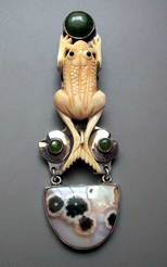 Charlotte Healy's frog pendant is inspired by the coastal environment of Northern California. 